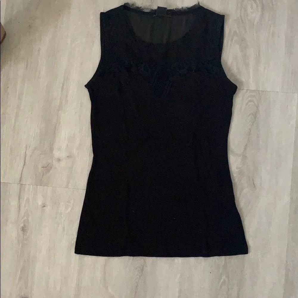 Tight tank top with sheer top